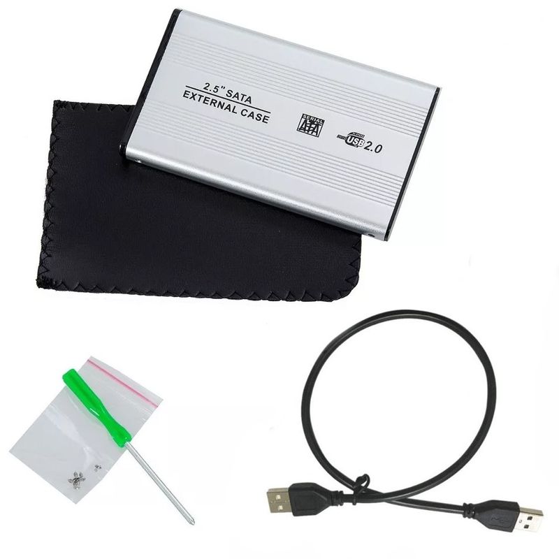 Case-Disco-Duro-Externo-Sata-25--Usb-20-Laptop-Pc-Portatil-Notebook---Plata