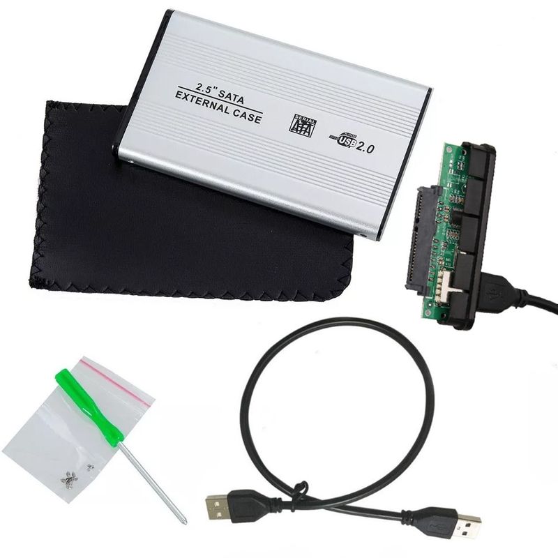 Case-Disco-Duro-Externo-Sata-25--Usb-20-Laptop-Pc-Portatil-Notebook---Plata
