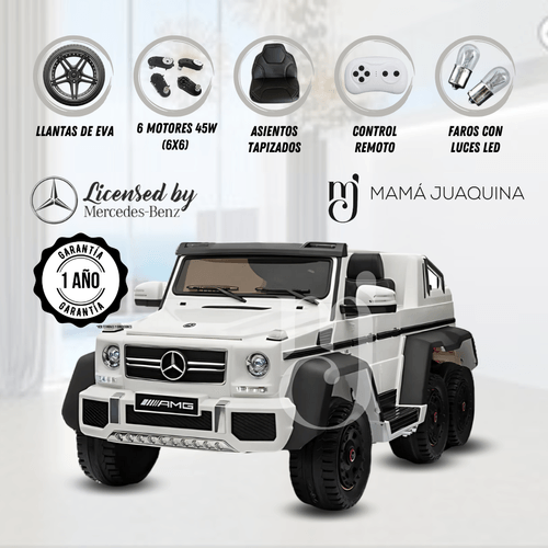 Carro a Batería «AMG 6X6 » Licenced Blanco