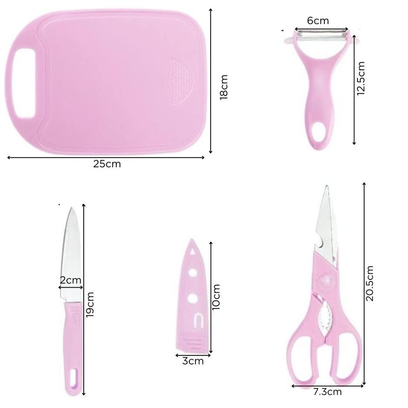 Set-Tabla-de-Picar---Cuchillo---Pelador---Tijera-para-Cocina-Rosado-C51