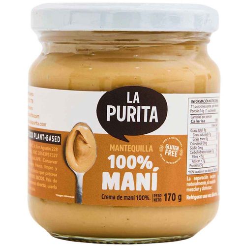 Mantequilla de Maní LA PURITA Pote 170g