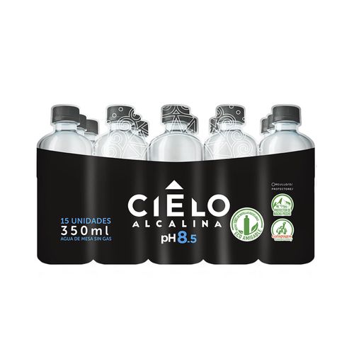 Agua Alcalina CIELO Botella 350ml Paquete 15un