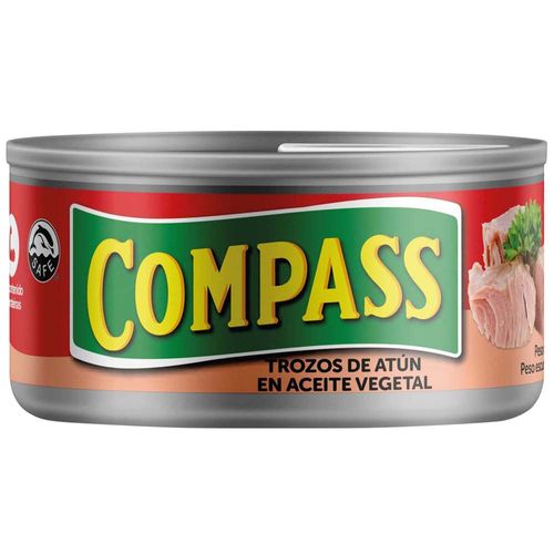 Trozos de Atún en Aceite Vegetal COMPASS Lata 140g