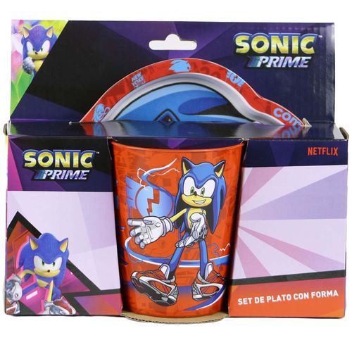 Set Plato con Vaso Sonic Prime SCOOL