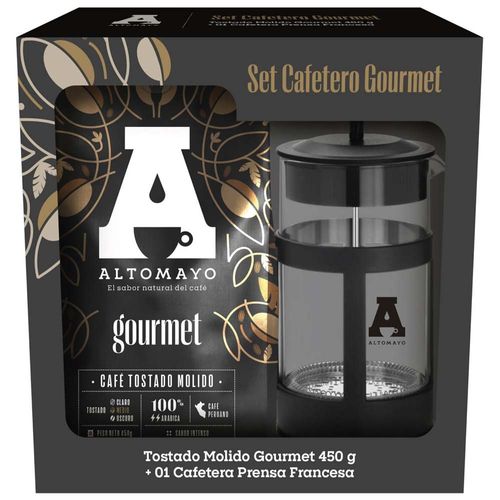 Café Tostado Molido ALTOMAYO Gourmet Caja 450g + Prensa