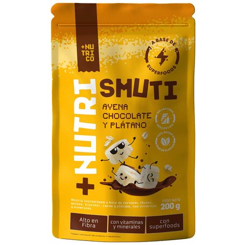 Fortificante Smuti +NUTRICO Sabor a Avena, Chocolate y Plátano Doypack 200g