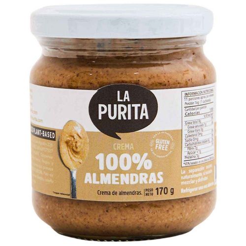 Crema 100% de Almendras LA PURITA Pote 170g