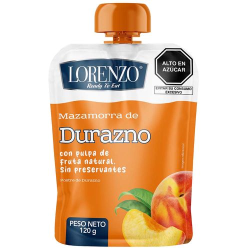 Mazamorra de Durazno LORENZO Lista para comer Doypack 120g