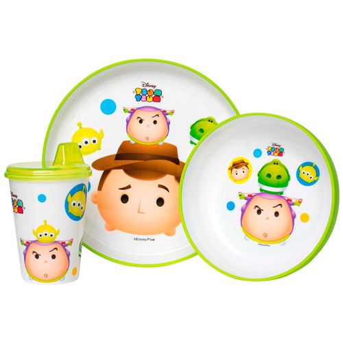 Set Platos + Vaso 3piezas Tsum Tsum Verde