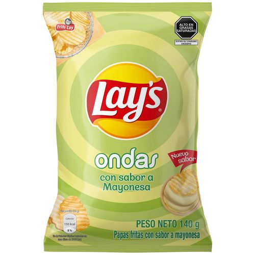 Papas Ondas LAY'S con Mayonesa Bolsa 140g