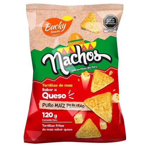 Nachos Sabor a Queso BUCKY Bolsa 120g