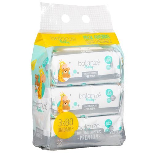 Toallitas Húmedas BALANZÉ BABY Pack 3 x 80un