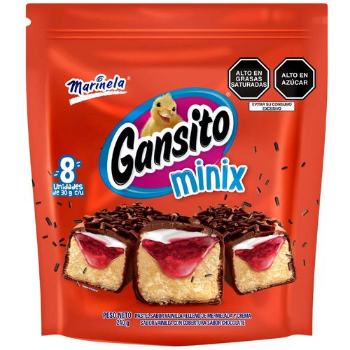 Pastelito Minix Gansito MARINELA 8un Bolsa 240g