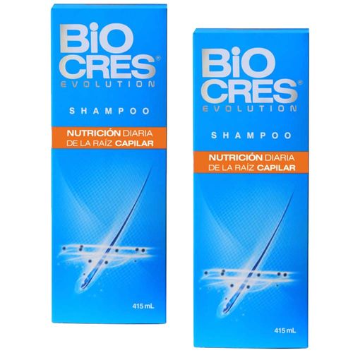 Shampoo BIOCRES Evolution Capilar Frasco 415ml Caja 2un