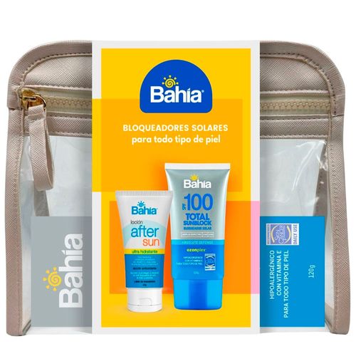 Pack BAHIA Bloqueador Sunblock SPF100 Frasco 120g + Loción After Sun Frasco 60g