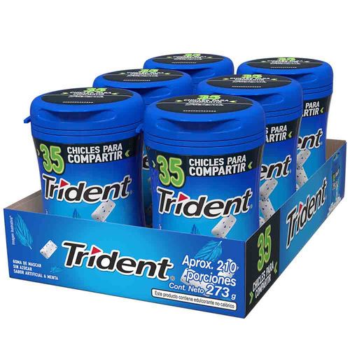 Goma de Mascar sin Azúcar TRIDENT Menta 6 x45.5g