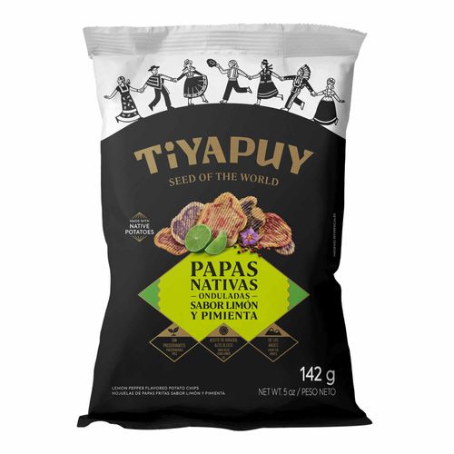 Papas Nativas TIYAPUY Mixtas Sabor a Limón y Pimienta Bolsa 142g