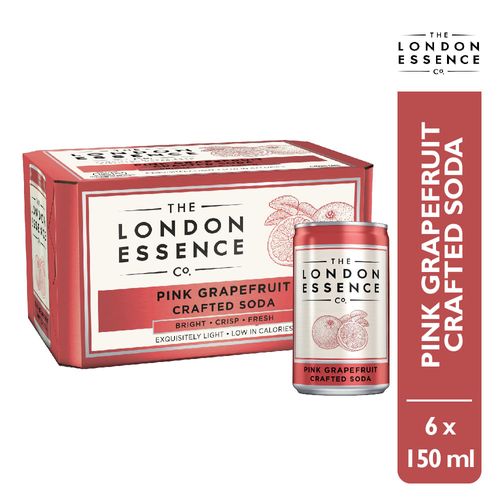 Agua Saborizada Con Gas LONDON ESSENCE Pink Soda 6 Pack Lata 150ml