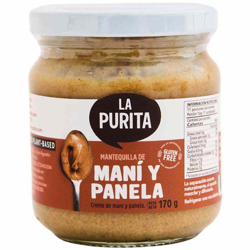 Mantequilla de Maní LA PURITA Panela Pote  170g