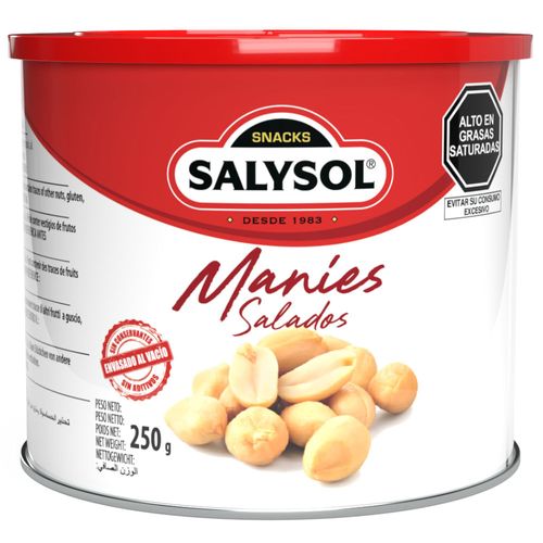 Cacahuates Salados SALYSOL Lata 250g