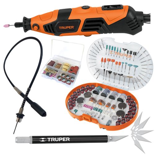 Mini taladro eléctrica rectificadora Multipropósito 381 piezas, Truper