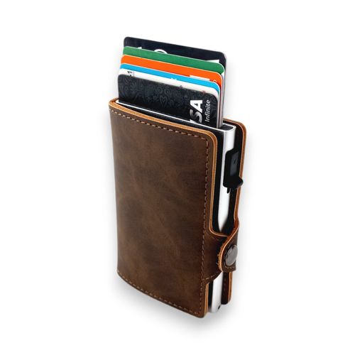 Billetera Cardholder modelo Deluxe - Coffee - Tecnología RFID