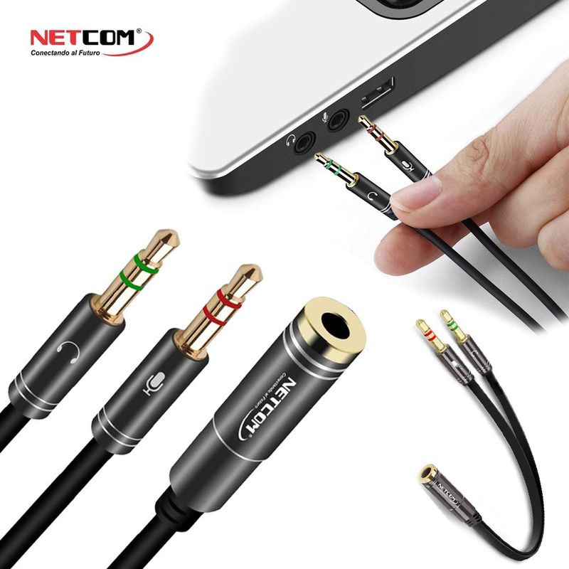 Cable-De-2-Plug-35mm-Estereo-A-Jack-35mm-Trrs---252-143-Netcom-Negro