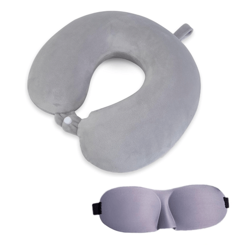 Kit de Almohada de Cuello y Antifaz para Viaje