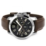 Reloj-Fossil-Grant-FS4813-Cronometro-Correa-Cuero-Marron-Dial-Negro