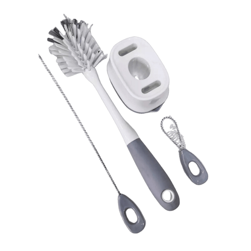 Set de 3 Cepillos de Limpieza para Botellas con Soporte