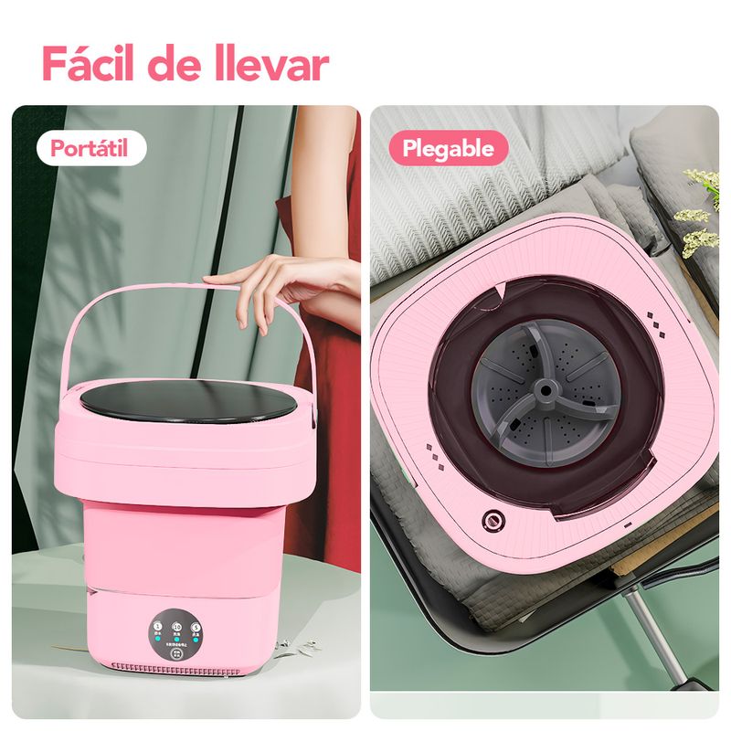 Mini-Lavadora-Portatil-Plegable-Moderna-para-Ropa-con-Drenaje-Rosado-F67