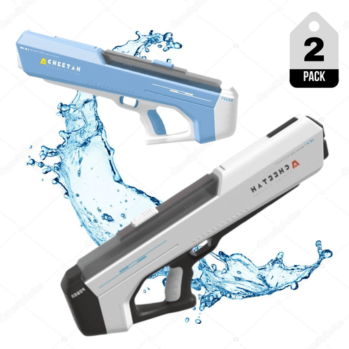 Pistola De Agua Eléctrica Para Niños y Adultos Pack X2 Azul/Blanco