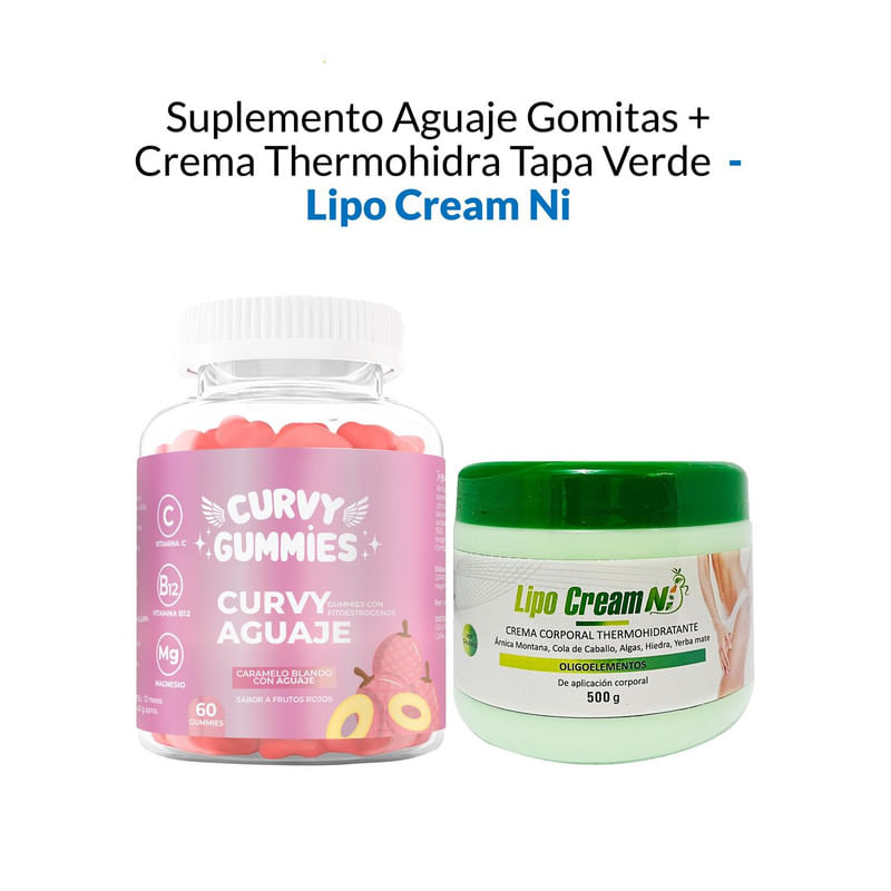 Suplemento-Aguaje-Gomitas---Crema-Thermohidra-Tapa-Verde--Lipo-Cream-Ni