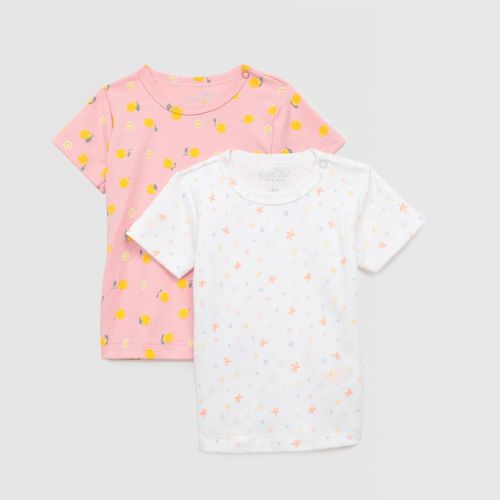 Polo Pack X2 Para Bebe Niña Baby Circus Miniprint Blanco