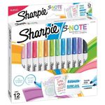 Marcador-Sharpie-S-Note-Blister-X12-Pastel