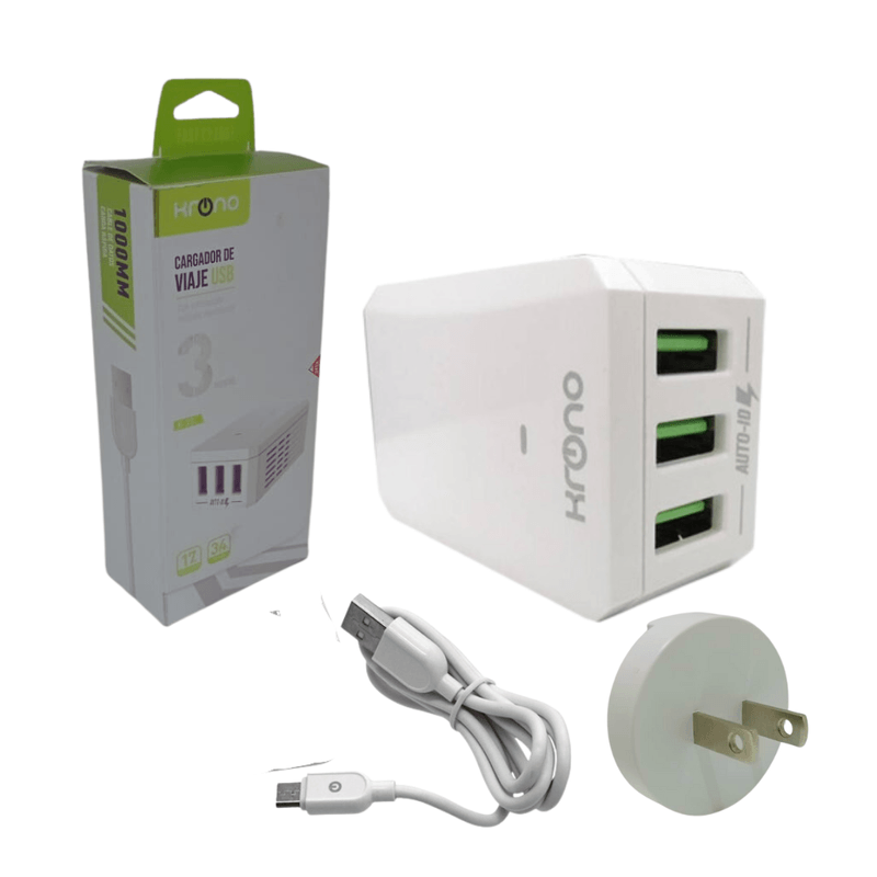 Adaptador-Enchufe-De-Viaje-Multipuerto-USB-x3-Entradas-Krono