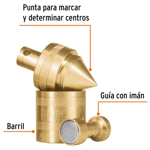 Plomada con centro y guía magnética Truper