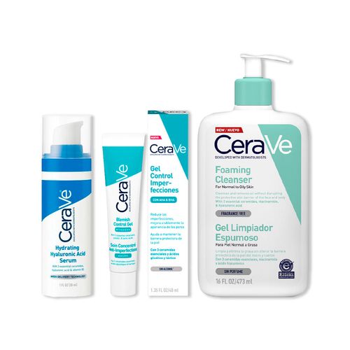 Cerave Blemish Control 40ml + Gel Limpiador 473ml + Serum Retinol 30ml