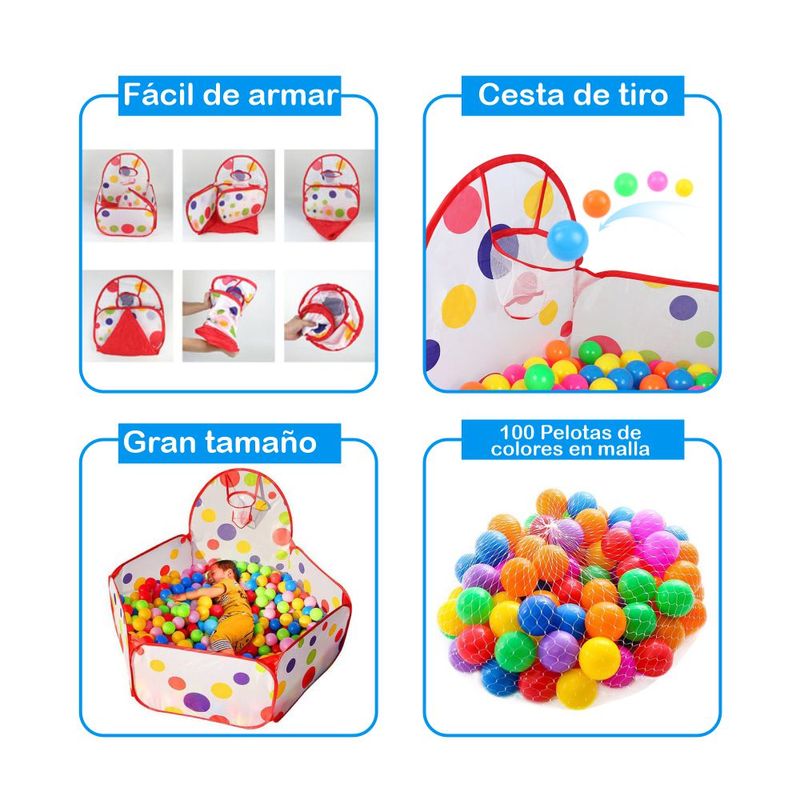 Piscina-Plegable-con-Cesta-de-Tiro-y-100-Pelotas-de-Regalo