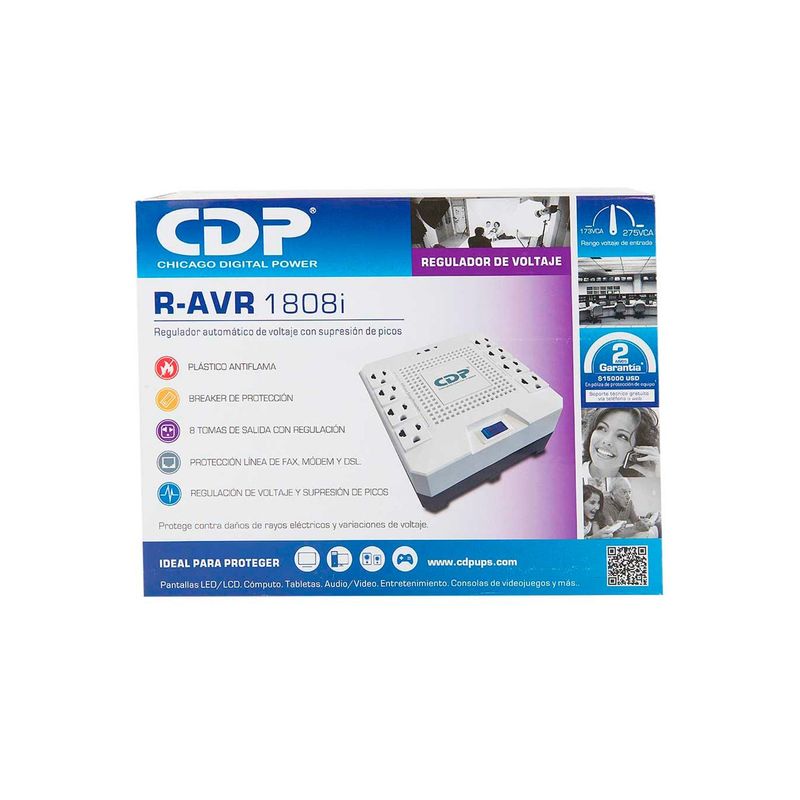 Estabilizador-CDP-R-AVR1808I-1800Va-100W-8-Salidas-Blanco
