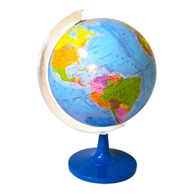 Globo-terraqueo-Grande-45-cm-de-Alto-Giratorio-en-Azul