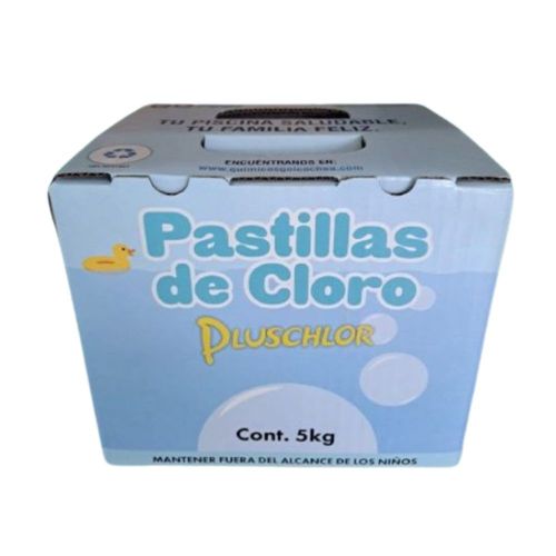 Cloro en pastillas Plushcolor para piscinas Caja 5kg