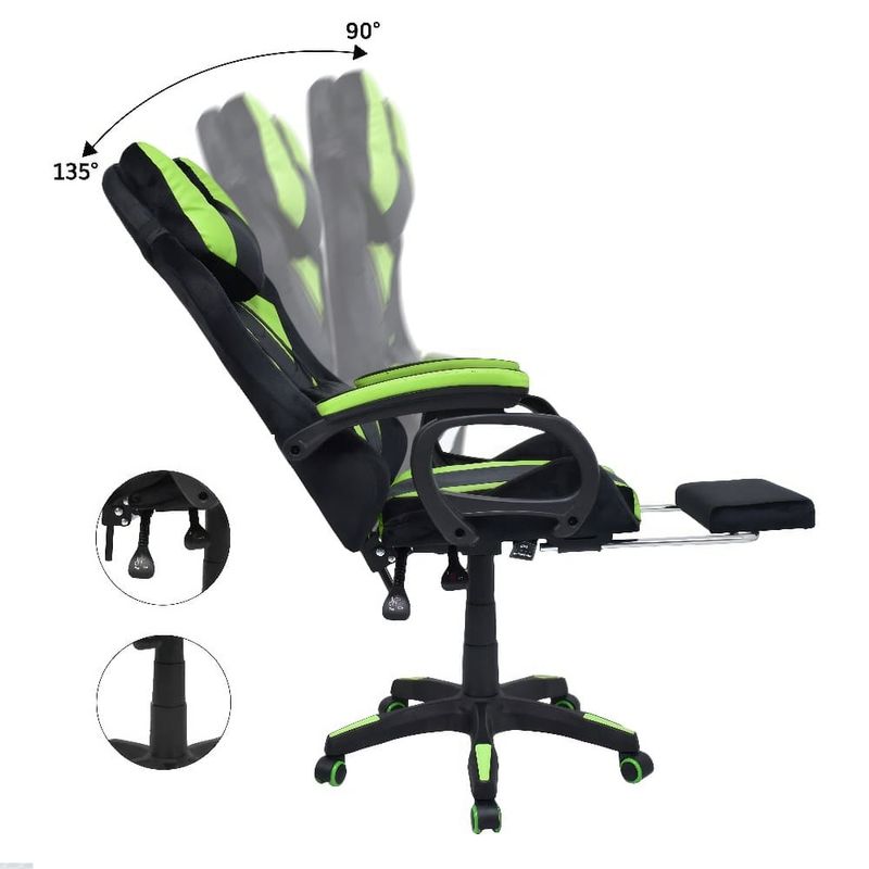 Silla-Gamer-Extingtion-Sapp-Gamuza-Cuerina-Color-Verde