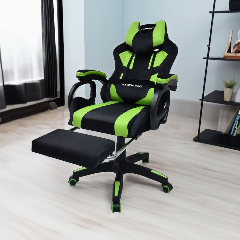 Silla-Gamer-Extingtion-Sapp-Gamuza-Cuerina-Color-Verde