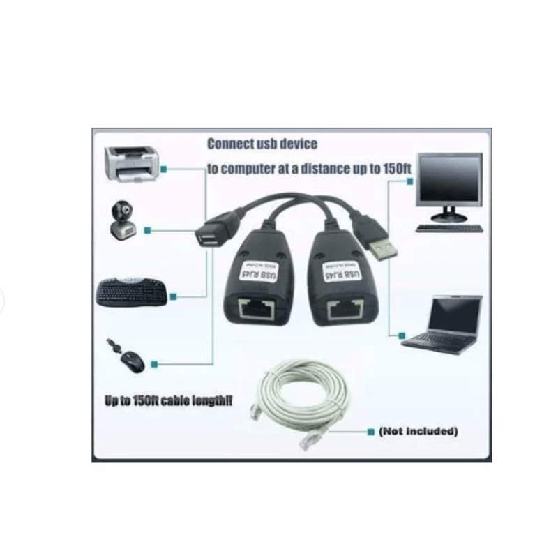 Extension-Usb-Por-Cable-Red-Rj45-Utp-Adaptador-50-Metros-Cat--Negro
