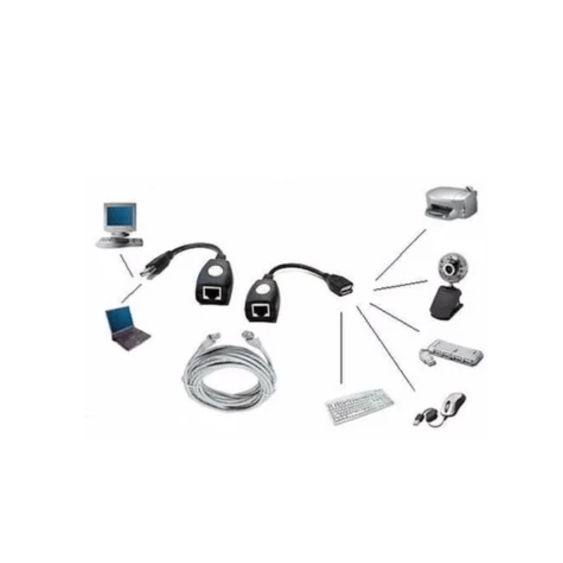 Extension-Usb-Por-Cable-Red-Rj45-Utp-Adaptador-50-Metros-Cat--Negro