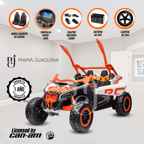 Carro a Batería 4x4 «CAN-AM VELOUIX» Licenciado - Naranja