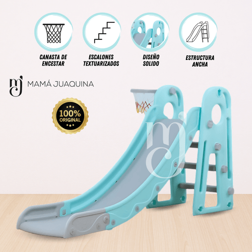 Tobogán para Niños «BRULEE» con Cesta - Celeste