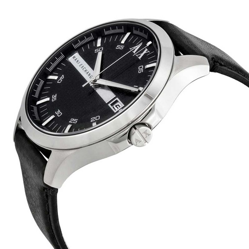 Reloj-Armani-Exchange-Hampton-AX2101-Fecha-Correa-de-Cuero-Negro