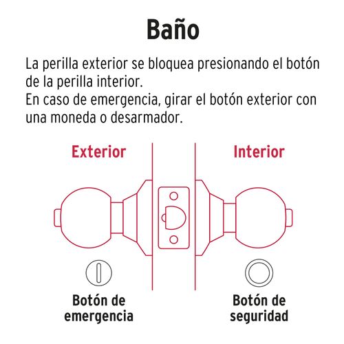 CHAPA BOLA Cerradura pomo negro esfera baño HERMEX